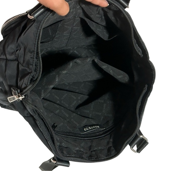 ROOTS Black Nylon Tote Bag - Picture 3 of 9